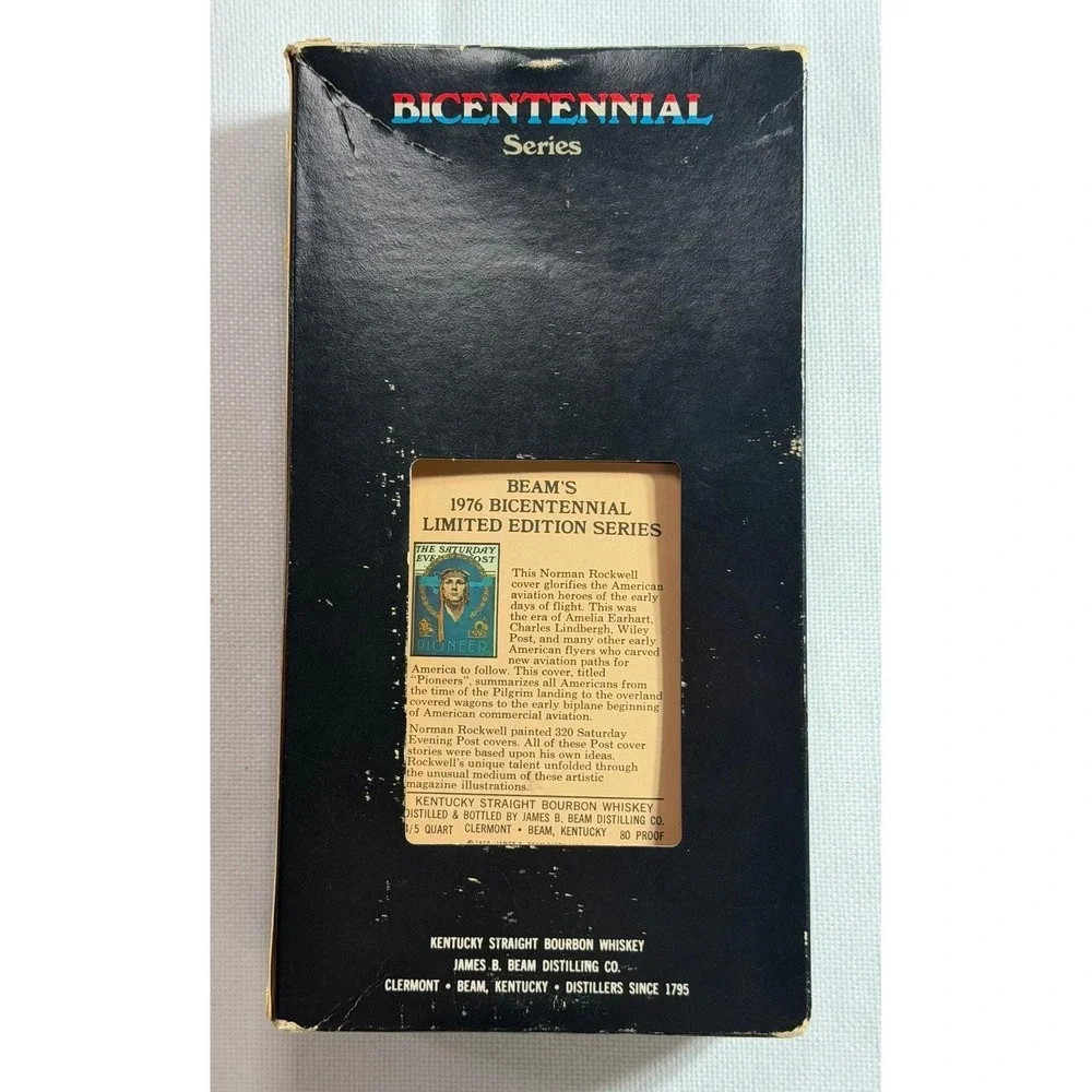 Beam 1976 Bicentennial Decanter Norman Rockwell Saturday Evening Post Pioneer